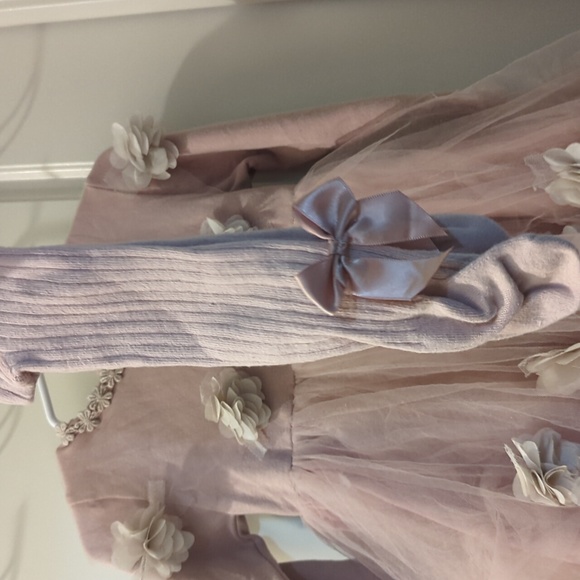 Dress with tights and shoes (occasion, formal, photos, flower girl ) 12 months - Picture 5 of 5